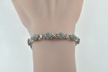 Load image into Gallery viewer, 10K 1.25 Ctw Diamond Square Cluster X Link Bracelet 7&quot; White Gold