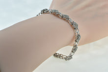 Load image into Gallery viewer, 10K 1.25 Ctw Diamond Square Cluster X Link Bracelet 7&quot; White Gold