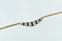 Load image into Gallery viewer, 14K 3.00 Ctw Baguette Sapphire Diamond Chain Necklace 17.75&quot; Yellow Gold