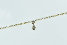 Load image into Gallery viewer, 14K 0.72 Ctw Diamond Bezel Dangle Chain Necklace 17&quot; Yellow Gold