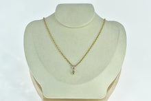 Load image into Gallery viewer, 14K 0.72 Ctw Diamond Bezel Dangle Chain Necklace 17&quot; Yellow Gold