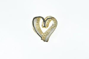 14K 1.30 Ctw Diamond Heart Loop Love Symbol Pendant Yellow Gold