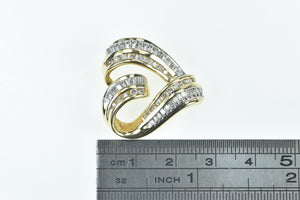 14K 1.30 Ctw Diamond Heart Loop Love Symbol Pendant Yellow Gold