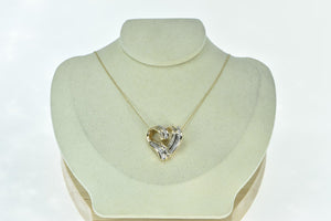 14K 1.30 Ctw Diamond Heart Loop Love Symbol Pendant Yellow Gold