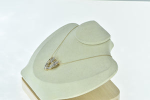14K 1.30 Ctw Diamond Heart Loop Love Symbol Pendant Yellow Gold