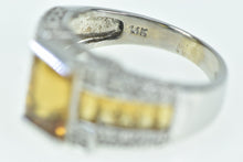 Load image into Gallery viewer, 14K Emerald Cut Citrine Diamond Statement Ring White Gold