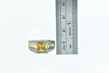 Load image into Gallery viewer, 14K Emerald Cut Citrine Diamond Statement Ring White Gold