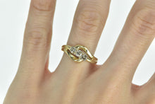 Load image into Gallery viewer, 10K 0.40 Ctw Diamond Three Stone Bypass Ring Yellow Gold