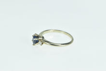 Load image into Gallery viewer, 14K Oval Sapphire Diamond Accent Engagement Ring White Gold