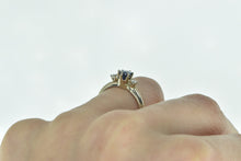 Load image into Gallery viewer, 14K Oval Sapphire Diamond Accent Engagement Ring White Gold