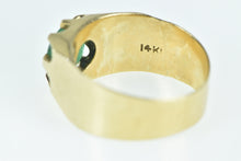 Load image into Gallery viewer, 14K 0.70 Ct Natural Emerald Wide Band Belcher Ring Yellow Gold