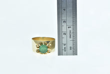 Load image into Gallery viewer, 14K 0.70 Ct Natural Emerald Wide Band Belcher Ring Yellow Gold