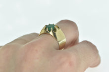 Load image into Gallery viewer, 14K 0.70 Ct Natural Emerald Wide Band Belcher Ring Yellow Gold