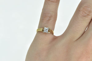 14K 0.40 Ct Princess Cut Diamond Engagement Ring Yellow Gold