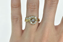 Load image into Gallery viewer, 14K 0.95 Ctw Diamond Swirl Engagement Set Ring Yellow Gold