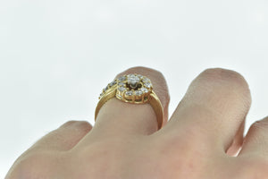 14K 0.95 Ctw Diamond Swirl Engagement Set Ring Yellow Gold