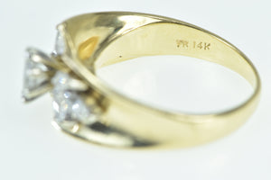 14K 0.93 Ctw Marquise Diamond Engagement Ring Yellow Gold