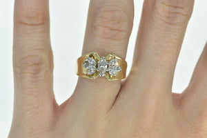 14K 0.93 Ctw Marquise Diamond Engagement Ring Yellow Gold