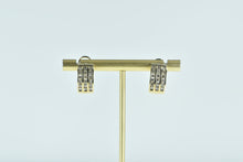 Load image into Gallery viewer, 10K 0.72 Ctw Diamond Squared French Clip Hoop Earrings Yellow Gold