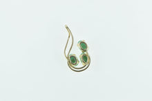 Load image into Gallery viewer, 14K Vintage Oval Three Stone Emerald Statement Pendant Yellow Gold