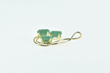 Load image into Gallery viewer, 14K Vintage Oval Three Stone Emerald Statement Pendant Yellow Gold