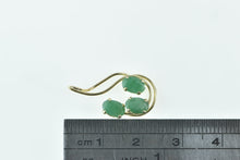 Load image into Gallery viewer, 14K Vintage Oval Three Stone Emerald Statement Pendant Yellow Gold