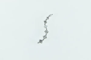 14K Princess Cut Diamond Journey Symbol Wave Pendant White Gold