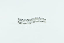 Load image into Gallery viewer, 14K Princess Cut Diamond Journey Symbol Wave Pendant White Gold