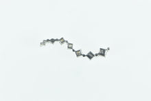Load image into Gallery viewer, 14K Princess Cut Diamond Journey Symbol Wave Pendant White Gold