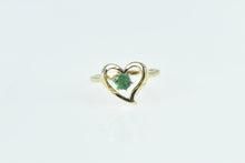 Load image into Gallery viewer, 14K Emerald Vintage Heart Love Symbol Pendant Yellow Gold