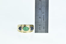 Load image into Gallery viewer, 14K Heart Sapphire Emerald Cabochon Wide Ring Yellow Gold