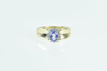 Load image into Gallery viewer, 14K Oval Tanzanite Diamond Halo Engagement Ring Yellow Gold