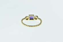 Load image into Gallery viewer, 14K Princess Amethyst Citrine Rope Stacking Ring Yellow Gold