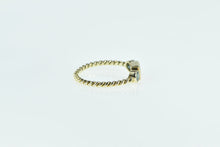 Load image into Gallery viewer, 14K Princess Garnet Blue Topaz Rope Stacking Ring Yellow Gold