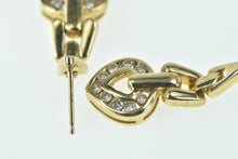 Load image into Gallery viewer, 14K Vintage Diamond Heart Love Symbol Dangle Earrings Yellow Gold