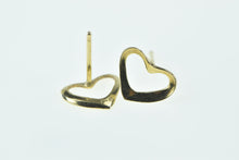 Load image into Gallery viewer, 14K Heart Love Symbol Vintage Romantic Stud Earrings Yellow Gold