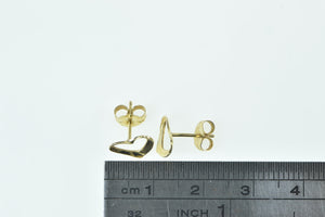 14K Heart Love Symbol Vintage Romantic Stud Earrings Yellow Gold