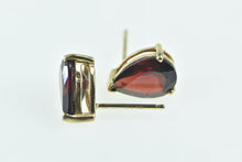 Load image into Gallery viewer, 14K Pear Cut Garnet Solitaire Vintage Stud Earrings Yellow Gold