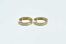 Load image into Gallery viewer, 14K 0.42 Ctw Diamond Squared 14.7mm Hoop Earrings Yellow Gold