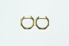 Load image into Gallery viewer, 14K 0.42 Ctw Diamond Squared 14.7mm Hoop Earrings Yellow Gold