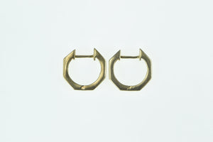 14K 0.42 Ctw Diamond Squared 14.7mm Hoop Earrings Yellow Gold