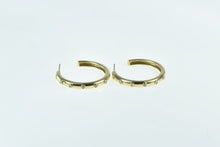 Load image into Gallery viewer, 14K 0.25 Ctw Diamond 30.2mm Semi Hoop Earrings Yellow Gold