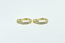 Load image into Gallery viewer, 14K 0.30 Ctw Diamond 18.5mm Oval Hoop Earrings Yellow Gold