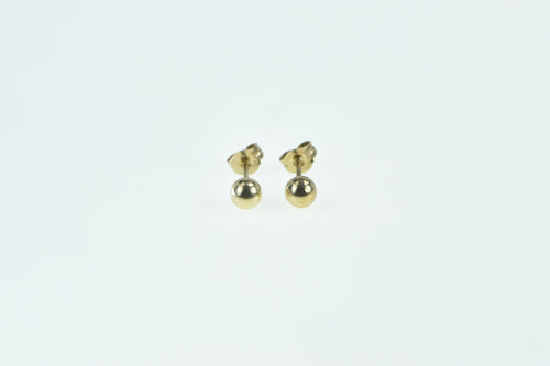 14K 4.0mm Vintage Round Sphere Classic Stud Earrings Yellow Gold