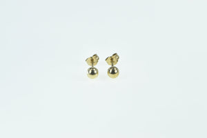 14K 4.0mm Vintage Round Sphere Classic Stud Earrings Yellow Gold