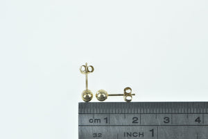 14K 4.0mm Vintage Round Sphere Classic Stud Earrings Yellow Gold