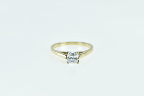 10K Princess Solitaire Travel Engagement CZ Ring Yellow Gold