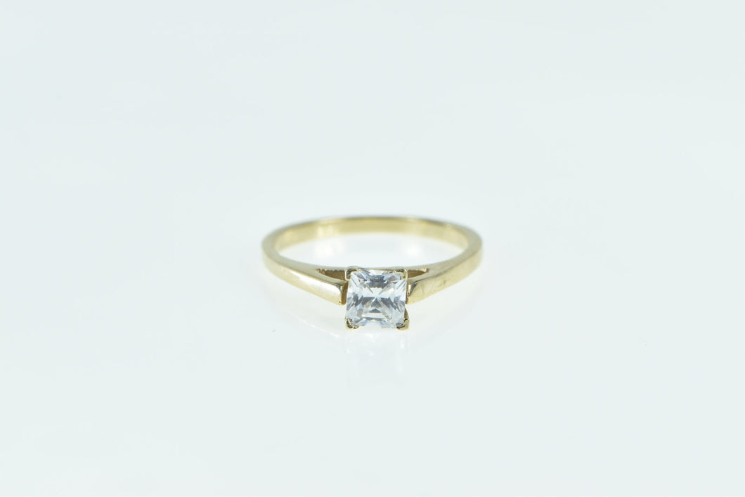 10K Princess Solitaire Travel Engagement CZ Ring Yellow Gold