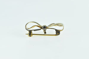 Gold Filled Bow Ribbon 3D Watch Hanger Vintage Pin/Brooch