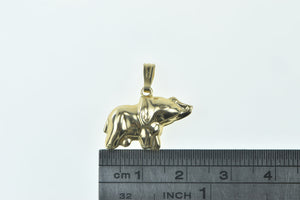 14K Puffy Baby Elephant Patience Symbol Charm/Pendant Yellow Gold